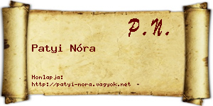 Patyi Nóra névjegykártya